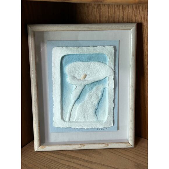 Vintage Other - Handcast Paper Artwork- Vintage Figi Graphics- Callie Lily- blue, white beige